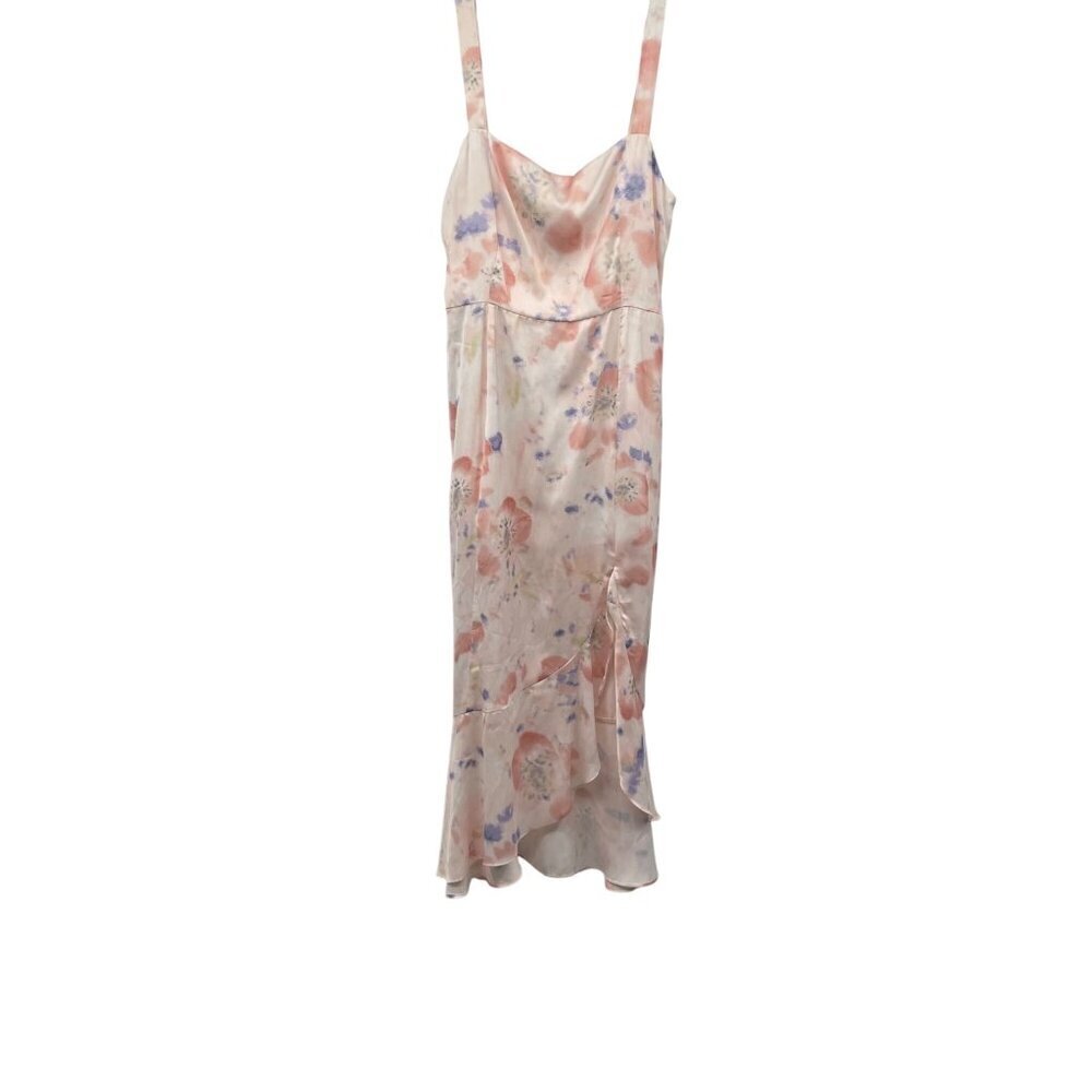 TopsSaltwater Luxe Womens Hi Low Slip Dress Ruffle Hem Pink/Multi Size Medium